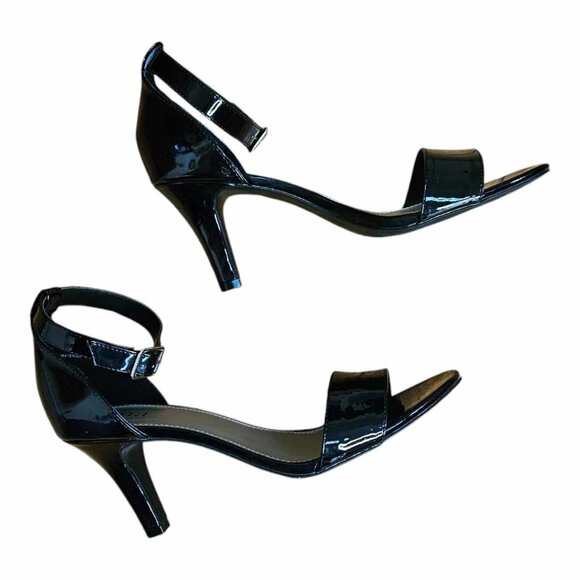 New a.n.a Black Ana Zita Ankle Strap Open Toe High Heels Size 10 Medium - Picture 4 of 9